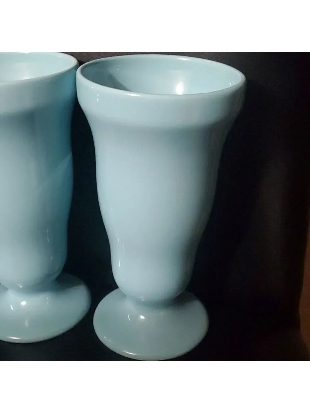 BIA Home Dining Drinkware ice Cream Sundae milkshake Set Curvy Blue Aqua Sexy